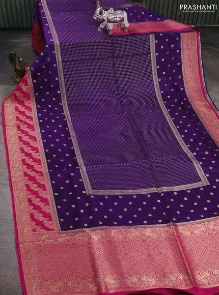 Purple & Pink Dola Silk - Checks
