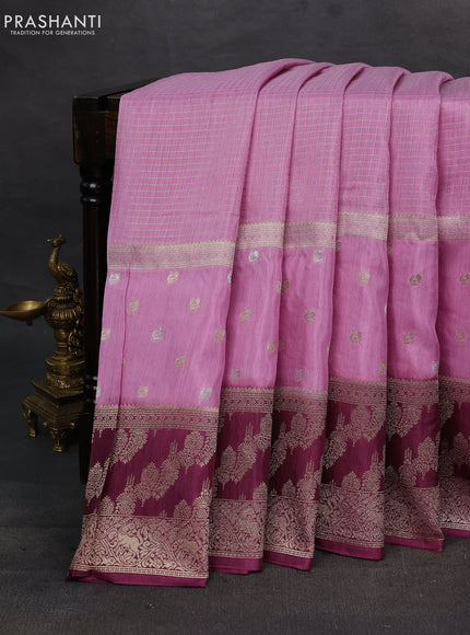 Lavender & Wine Dola Silk - Checks