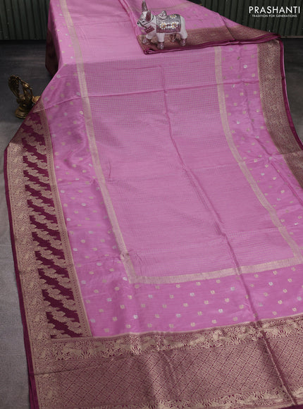 Lavender & Wine Dola Silk - Checks