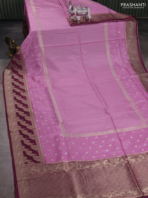 Lavender & Wine Dola Silk - Checks