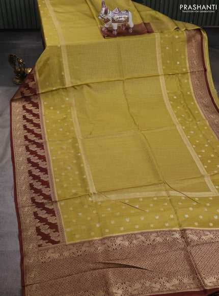 Mustard & Brown Dola Silk - Checks