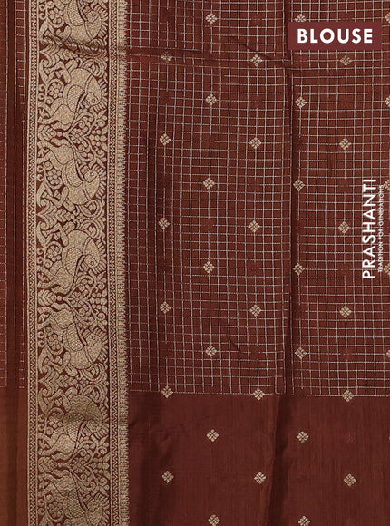 Mustard & Brown Dola Silk - Checks