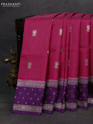 Pink & Purple Dola Silk - Checks