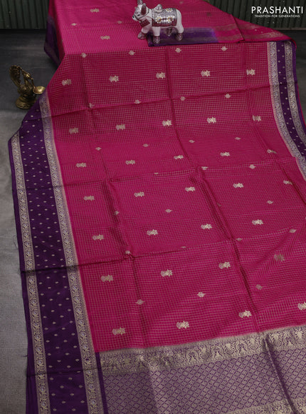 Pink & Purple Dola Silk - Checks