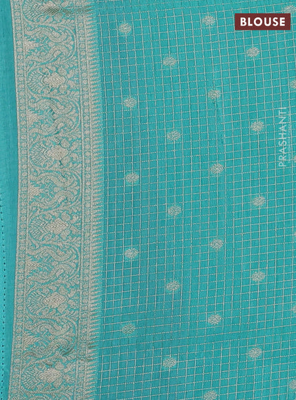 Purple & Teal Dola Silk - Checks