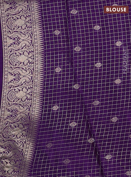 Teal & Purple Dola Silk - Checks
