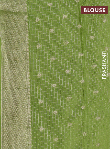 Bottle Green & Green Dola Silk - Checks