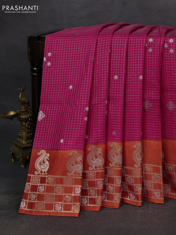 Pink & Orange Dola Silk - Checks