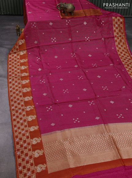 Pink & Orange Dola Silk - Checks