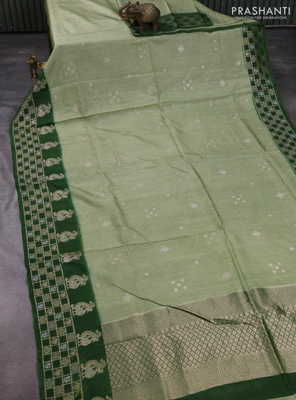 Pista Green & Green Dola Silk - Checks