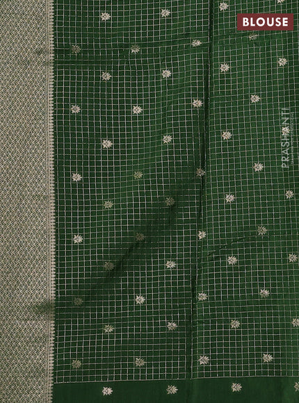 Pista Green & Green Dola Silk - Checks