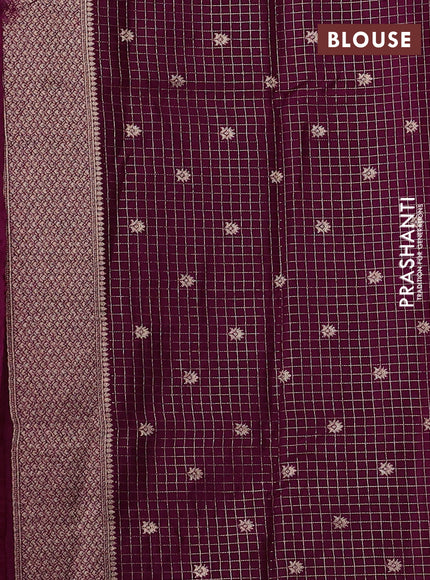 Pink & Magenta Pink Dola Silk - Checks