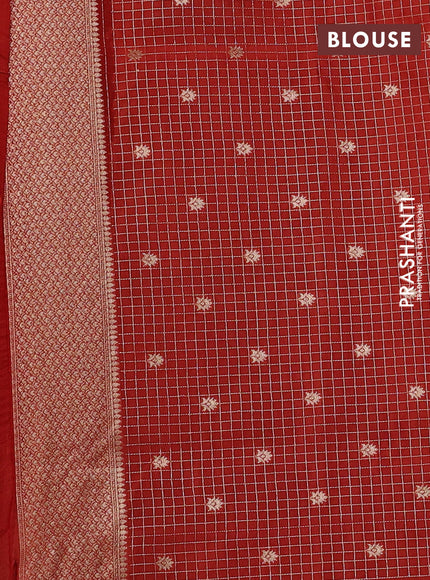 Brown & Orange Dola Silk - Checks
