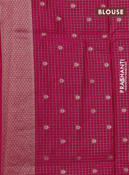 Light Pink & Pink Dola Silk - Checks