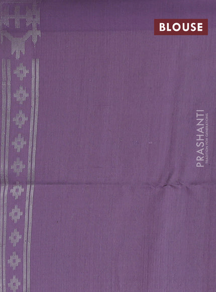 Pale Yellow & Lavender Kora Jamdhani Silk Saree