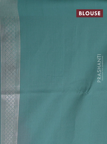 Gajri Pink & Mint Green Kora Jamdhani Silk Saree