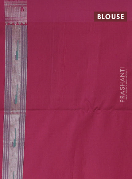 Sky Blue & Pink Kora Jamdhani Silk Saree