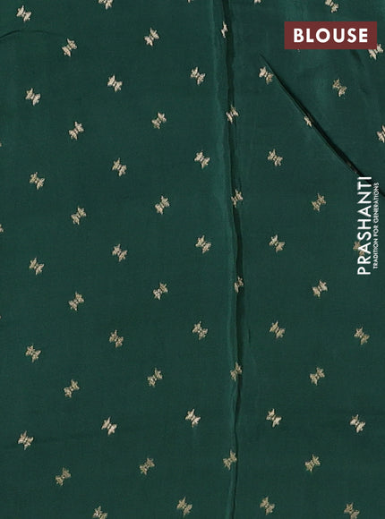 Maroon & Green Semi Mysore Silk Saree - Buttas