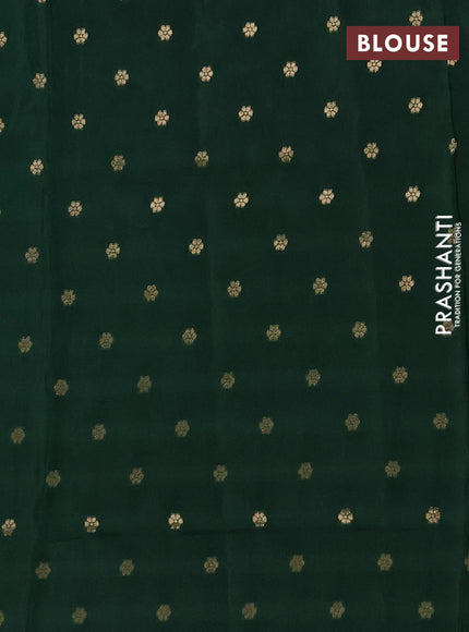Pastel Green & Wine Semi Mysore Silk Saree - Buttas
