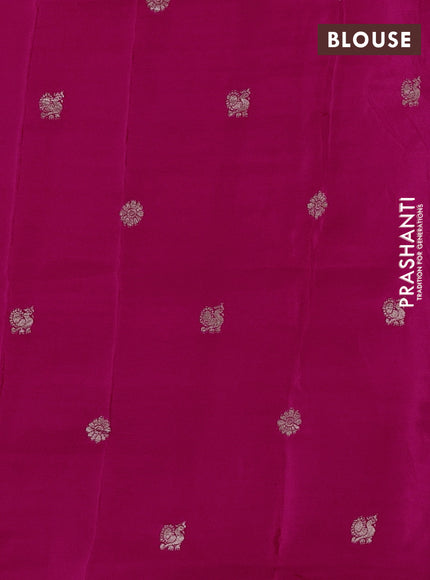 Pink & Purple Semi Mysore Silk Saree - Buttas