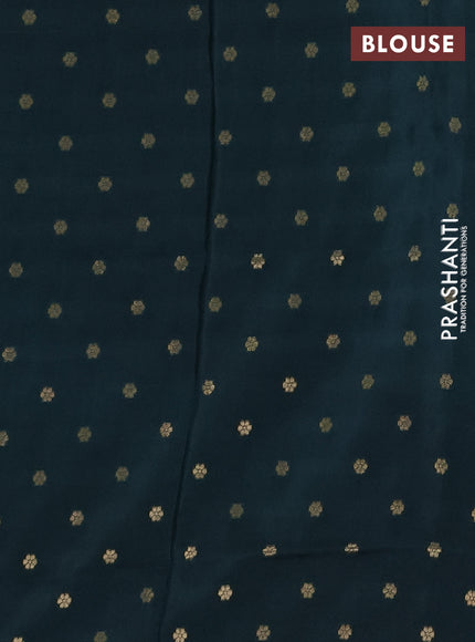 Blue & Purple Semi Mysore Silk Saree - Buttas