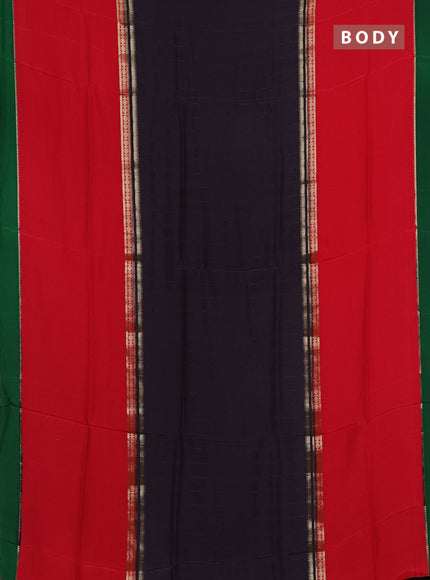Blue & Red Semi Mysore Silk Saree - Weaves