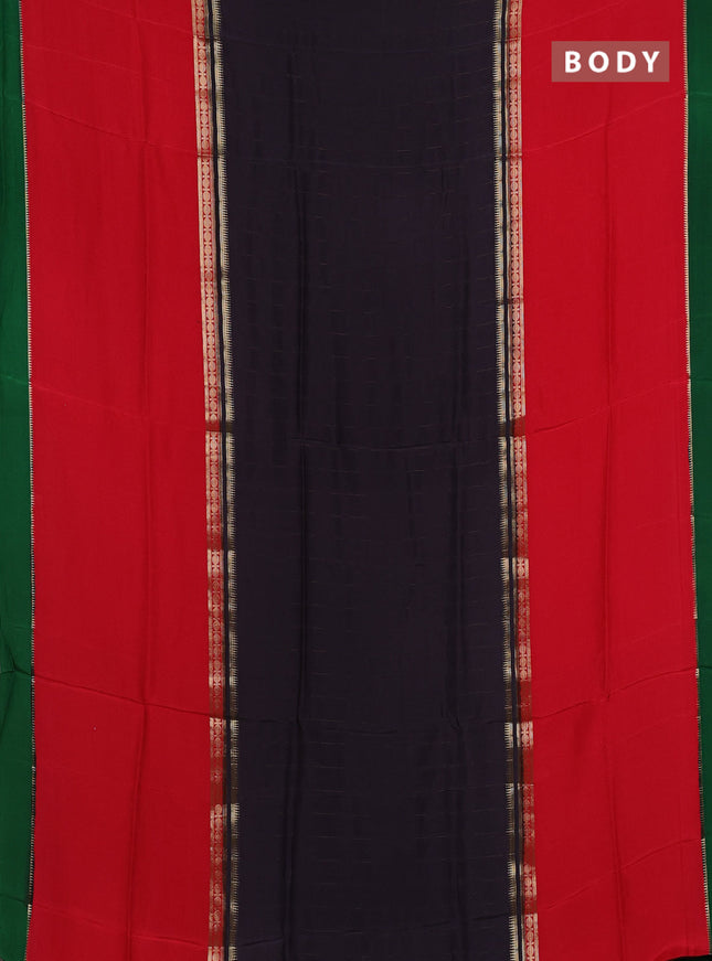 Blue & Red Semi Mysore Silk Saree - Weaves