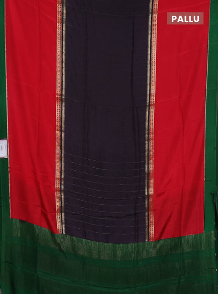 Blue & Red Semi Mysore Silk Saree - Weaves