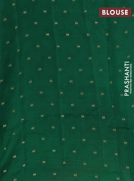 Blue & Red Semi Mysore Silk Saree - Weaves