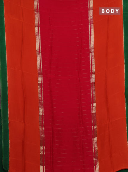 Pink & Orange Semi Mysore Silk Saree - Weaves