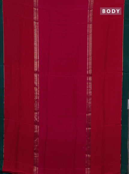 Pink & Orange Semi Mysore Silk Saree - Weaves