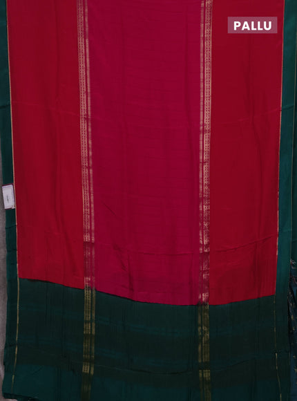 Pink & Orange Semi Mysore Silk Saree - Weaves