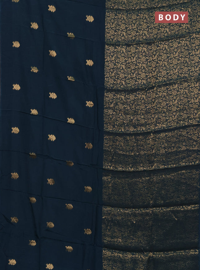 Peacock Green &  Semi Mysore Silk Saree - Buttas