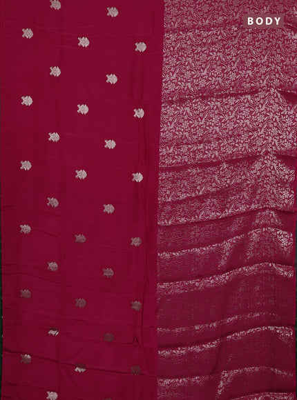 Pink & Green Semi Mysore Silk Saree - Buttas
