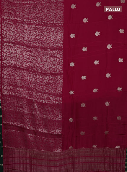 Pink & Green Semi Mysore Silk Saree - Buttas
