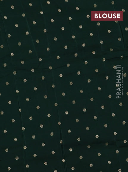 Pink & Green Semi Mysore Silk Saree - Buttas