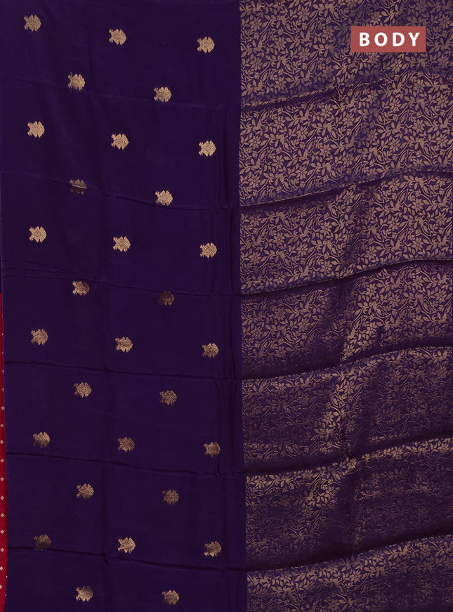 Violet & Pink Semi Mysore Silk Saree - Buttas