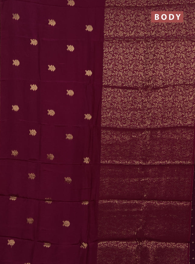 Magenta Pink & Purple Semi Mysore Silk Saree - Buttas