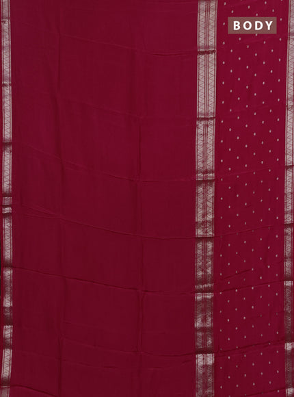 Pink & Green Semi Mysore Silk Saree - Buttas
