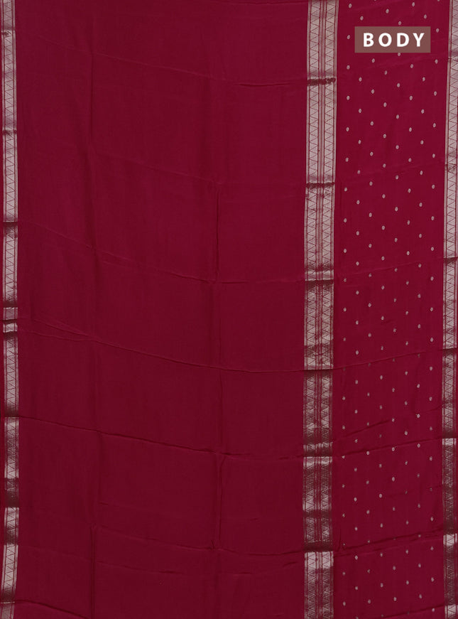 Pink & Green Semi Mysore Silk Saree - Buttas