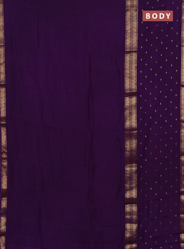 Violet & Pink Semi Mysore Silk Saree - Buttas
