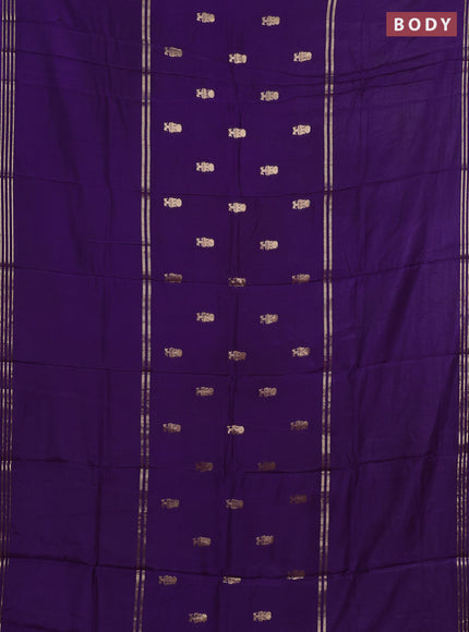 Purple & Pink Semi Mysore Silk Saree - Buttas