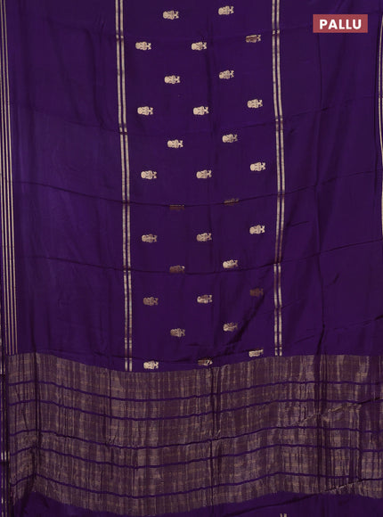 Purple & Pink Semi Mysore Silk Saree - Buttas
