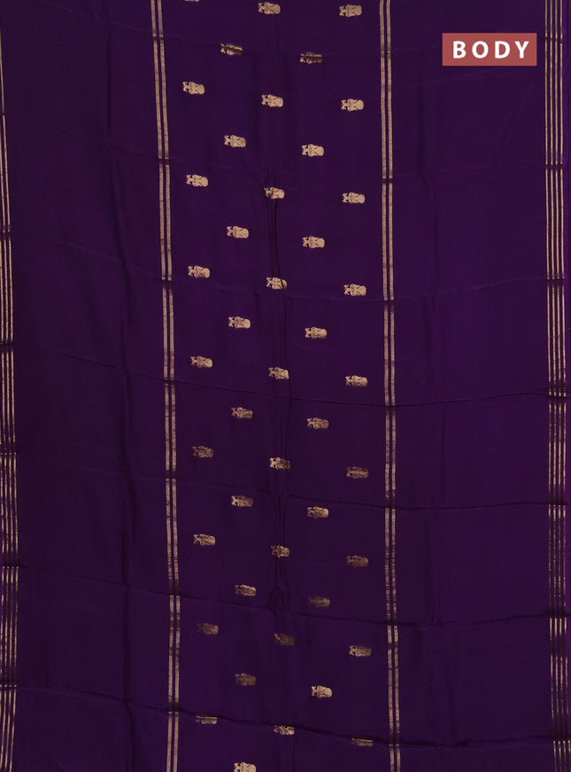 Violet & Pink Semi Mysore Silk Saree - Buttas