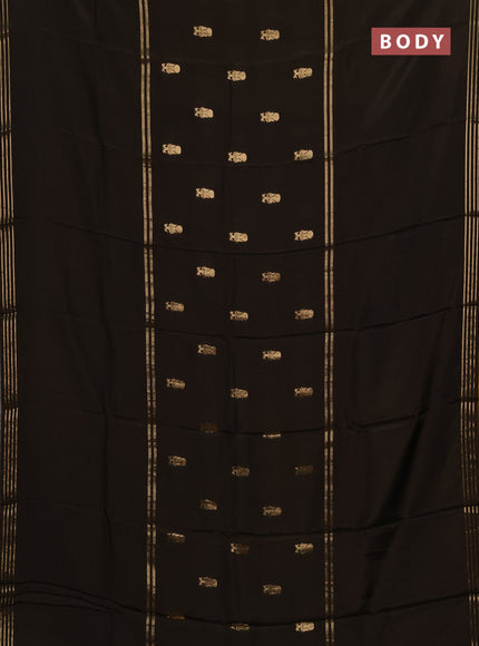 Coffee Brown & Mustard Yellow Semi Mysore Silk Saree - Buttas