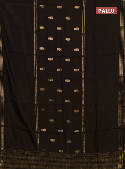 Coffee Brown & Mustard Yellow Semi Mysore Silk Saree - Buttas