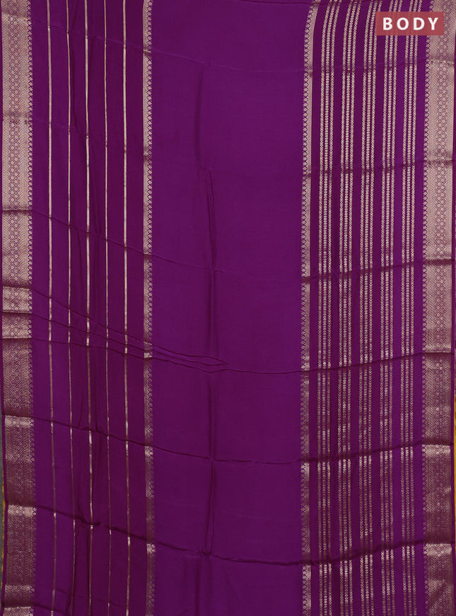 Purple & Mustard Yellow Semi Mysore Silk Saree