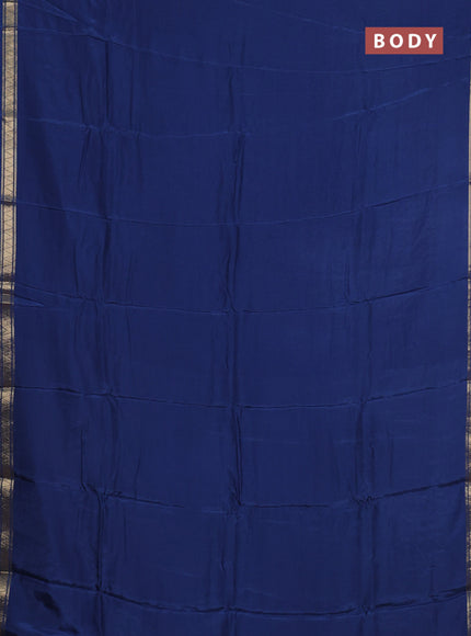 Peacock Blue & Mustard Yellow Semi Mysore Silk Saree