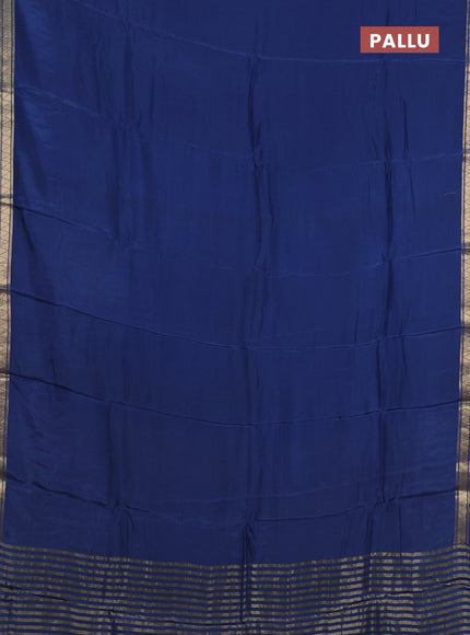 Peacock Blue & Mustard Yellow Semi Mysore Silk Saree