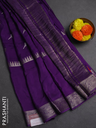 Purple & Pink Semi Mysore Silk Saree - Buttas